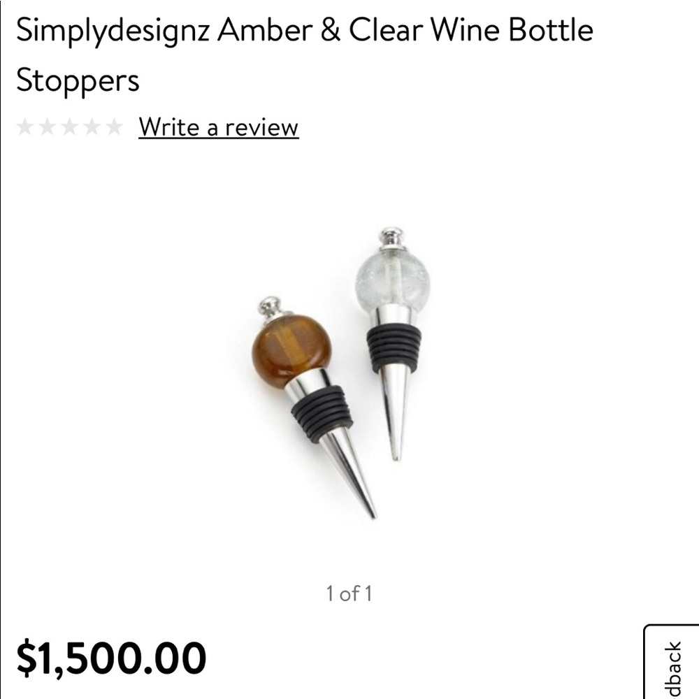 Simplydesignz Amber & Clear Wine Bottle Stoppers
